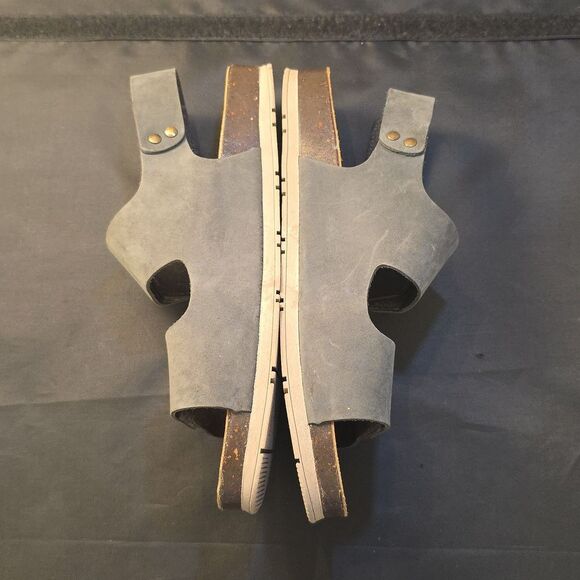 PLAKTON LEATHER VELCRO WOMENS ESPADIDRILLES WEDGE SANDAL - Picture 10 of 16